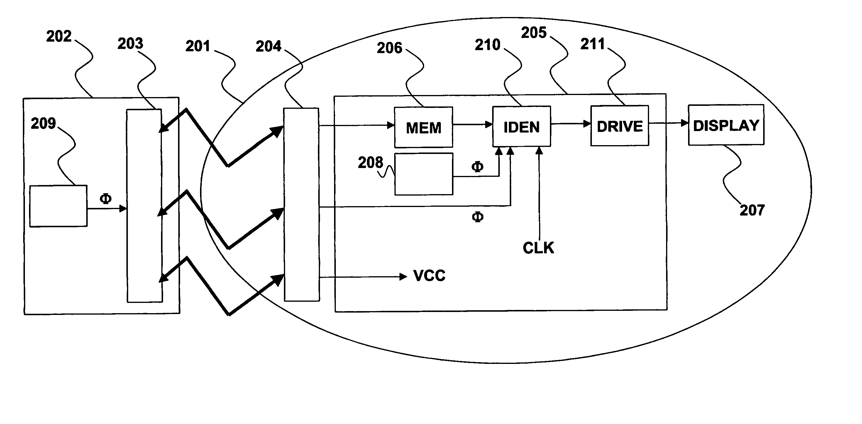 Image data display on an information carrier