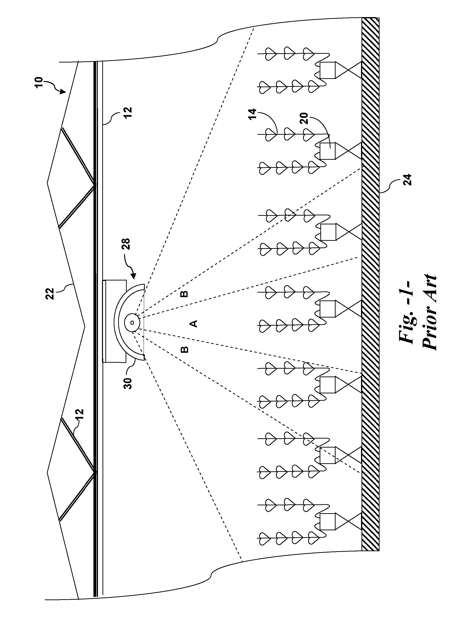 Light emitting diode (LED) light fixture for a greenhouse and a greenhouse incorporating a LED light fixture