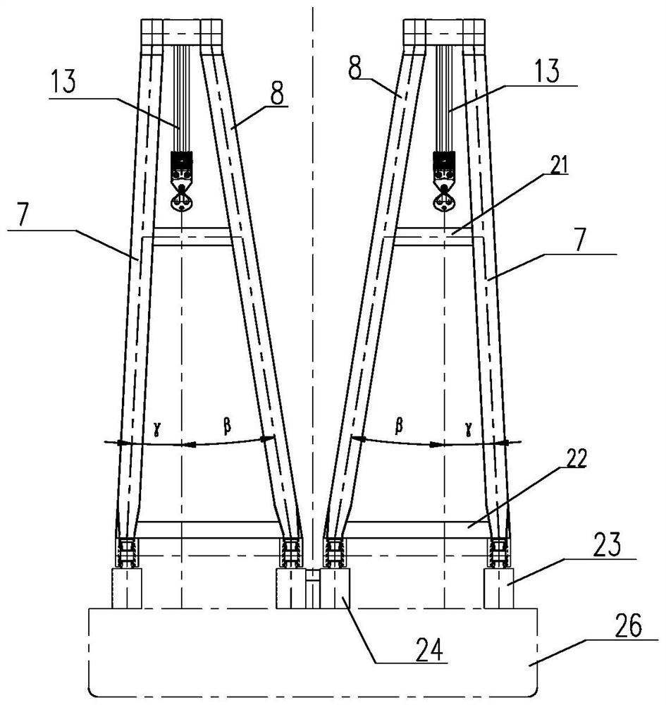 Offshore heavy-load low-clearance luffing crane