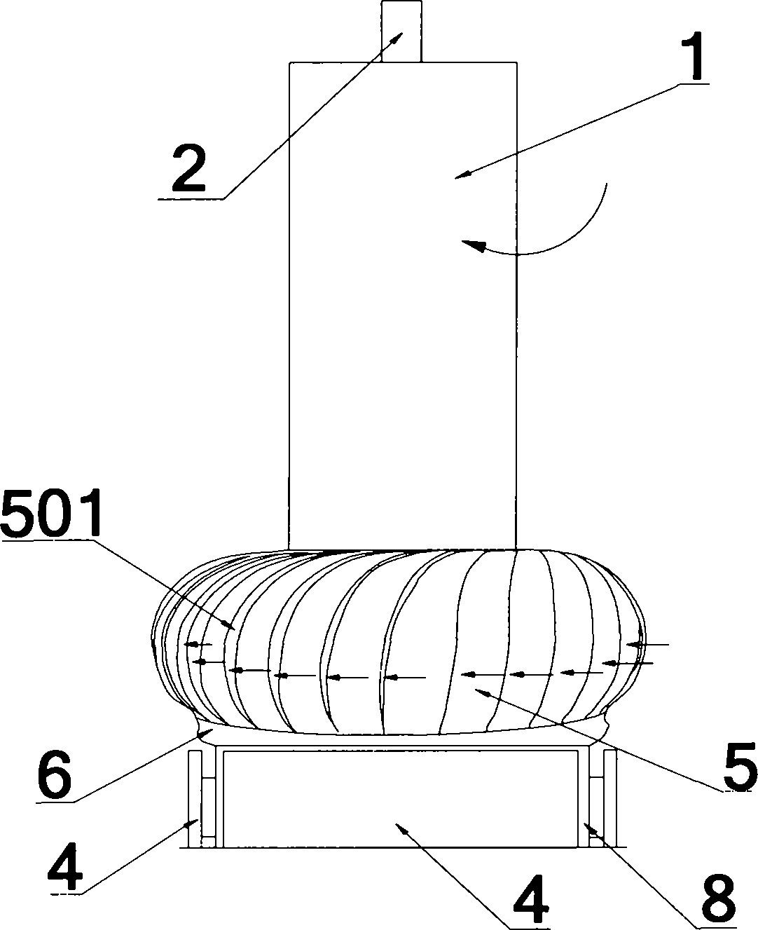 Prayer wheel pushed by natural wind power to rotate and implementation method of prayer wheel pushed by natural wind power to rotate