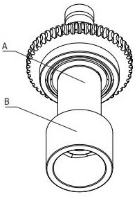 A press-fitting equipment for the injection molding assembly of the magnetic conducting ring of the automobile steering gear