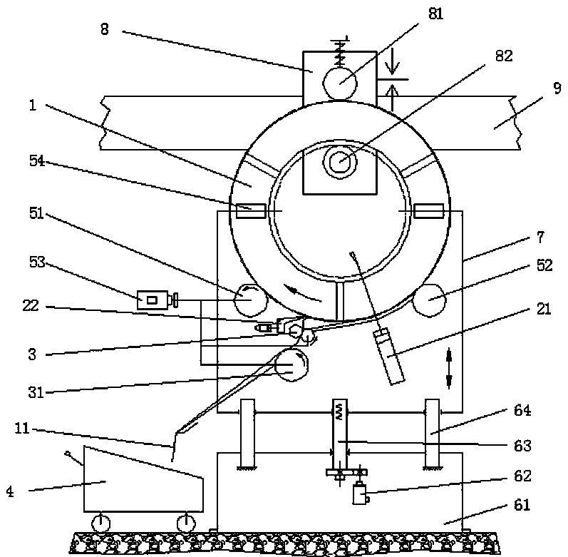 Equipment for removing packaging film of tire belt group