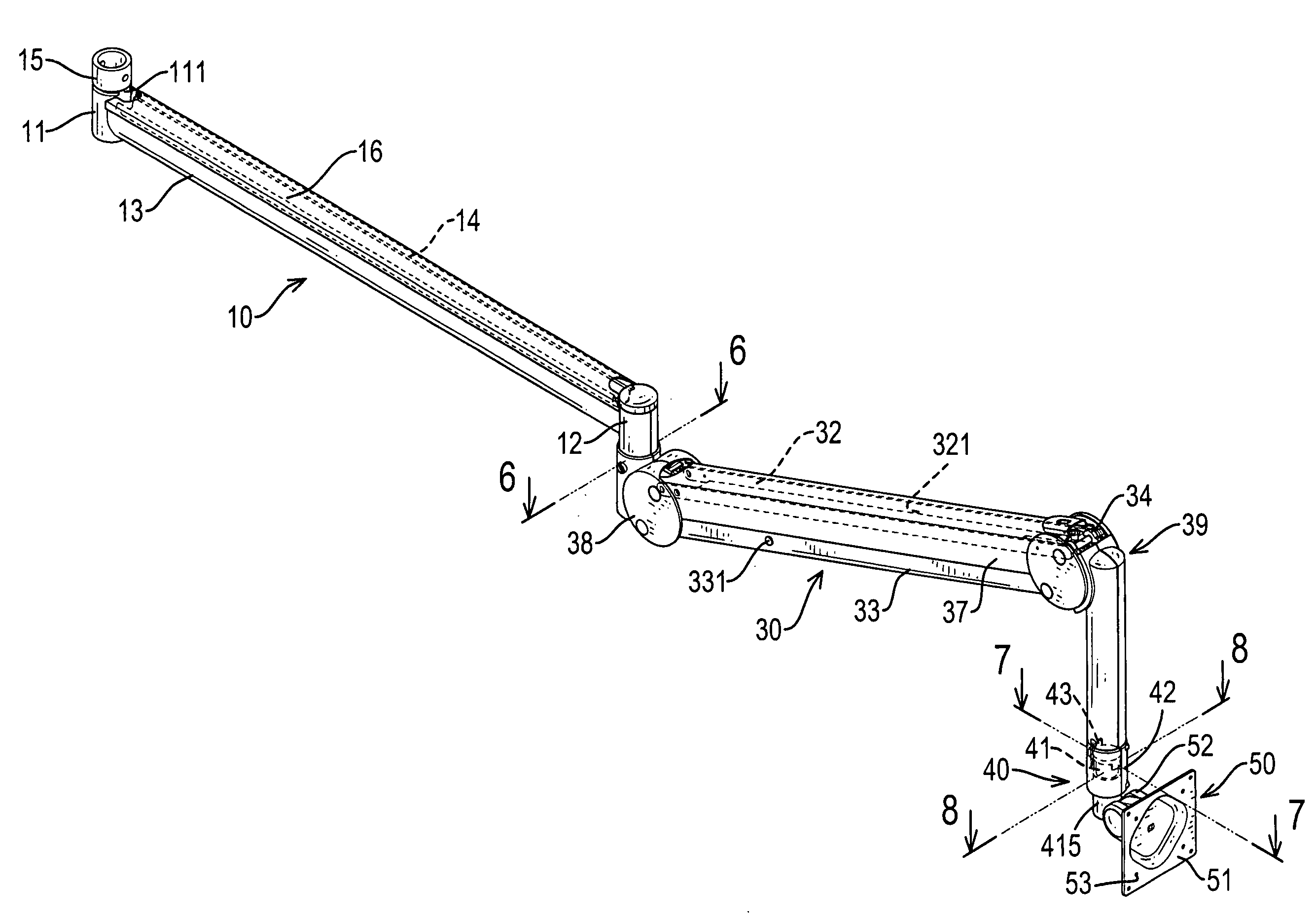 Support apparatus for suspending a display