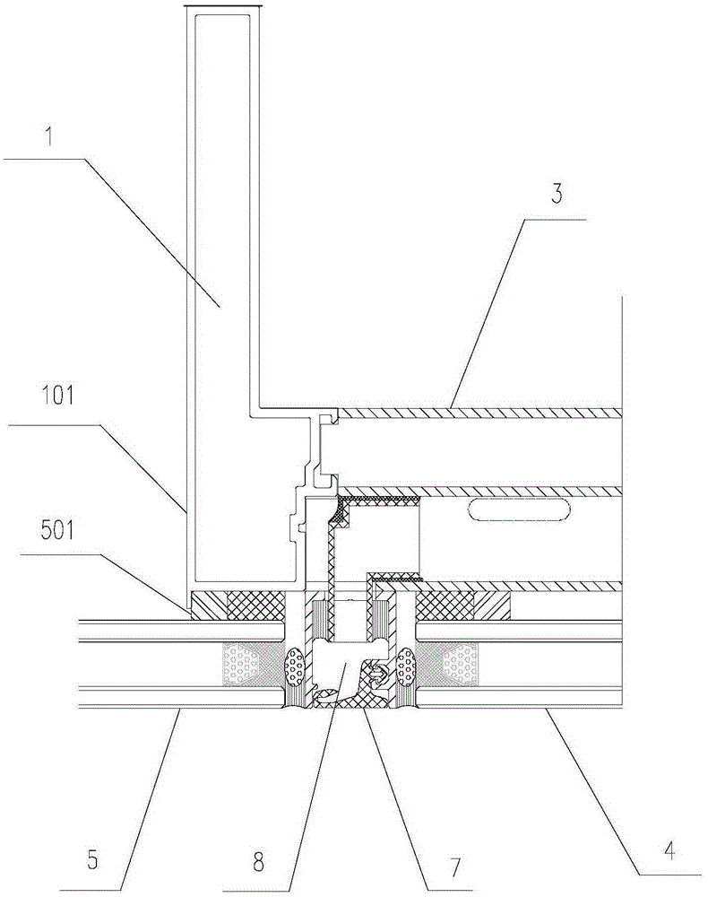 Hidden frame inwards-opening window