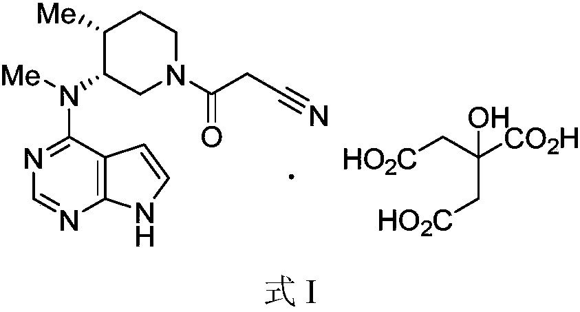 New method for preparing citric acid tofacitinib medicinal crystal form