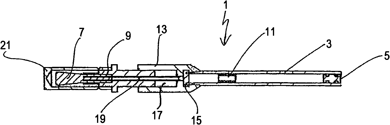 Applicator for applying a radioactive substance to a biological tissue