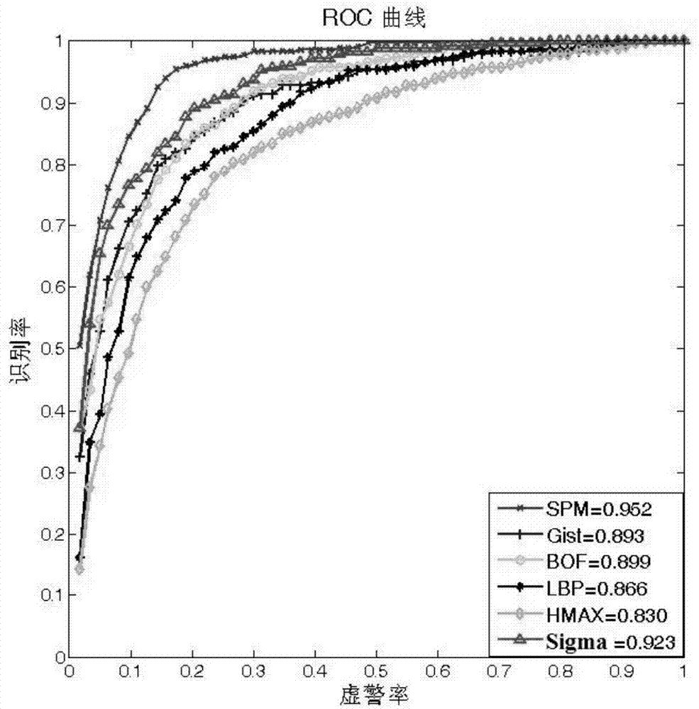 Image scene type discrimination method based on covariance features