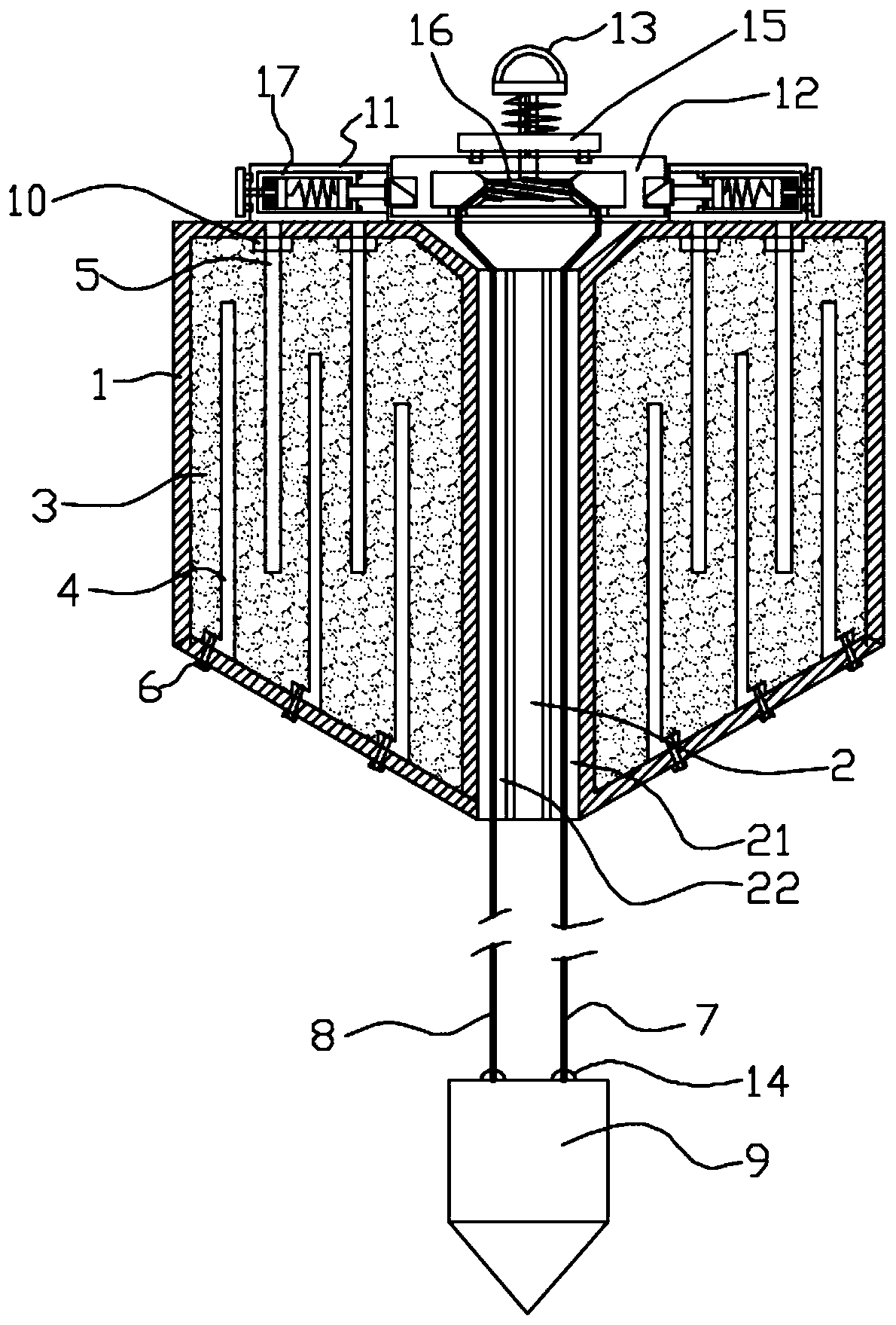 Windproof floating drum of ship construction overwater pipeline