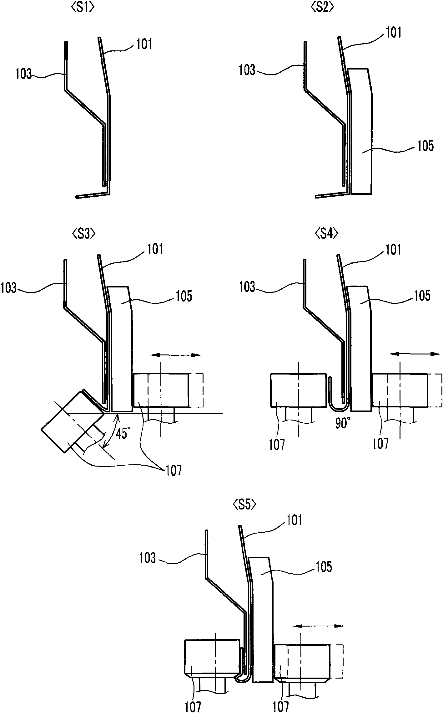 Hemming device for wheel housing of vehicle