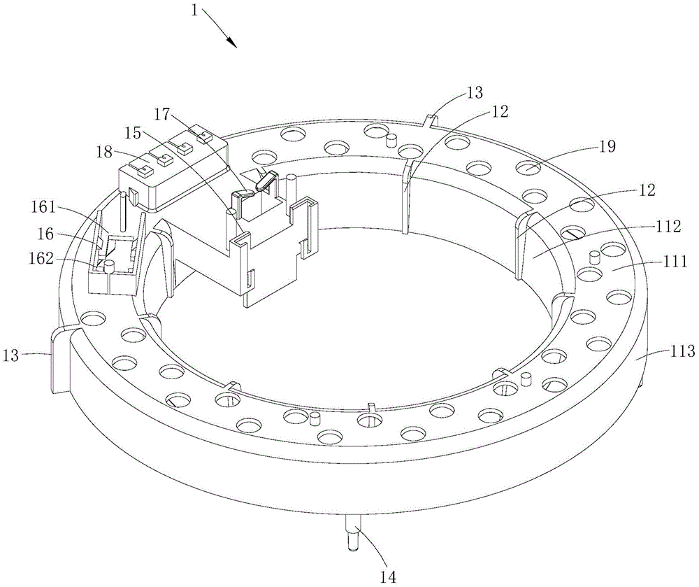 Stator winding end insulation frame, plastic-packaging stator assembly, and plastic-packaging motor