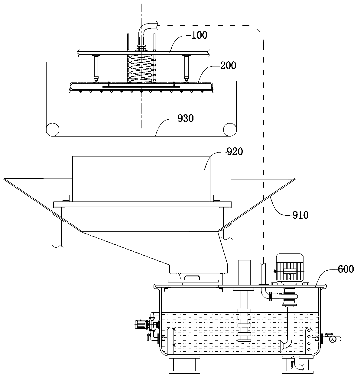 Mortar stirring and spraying system for squarer