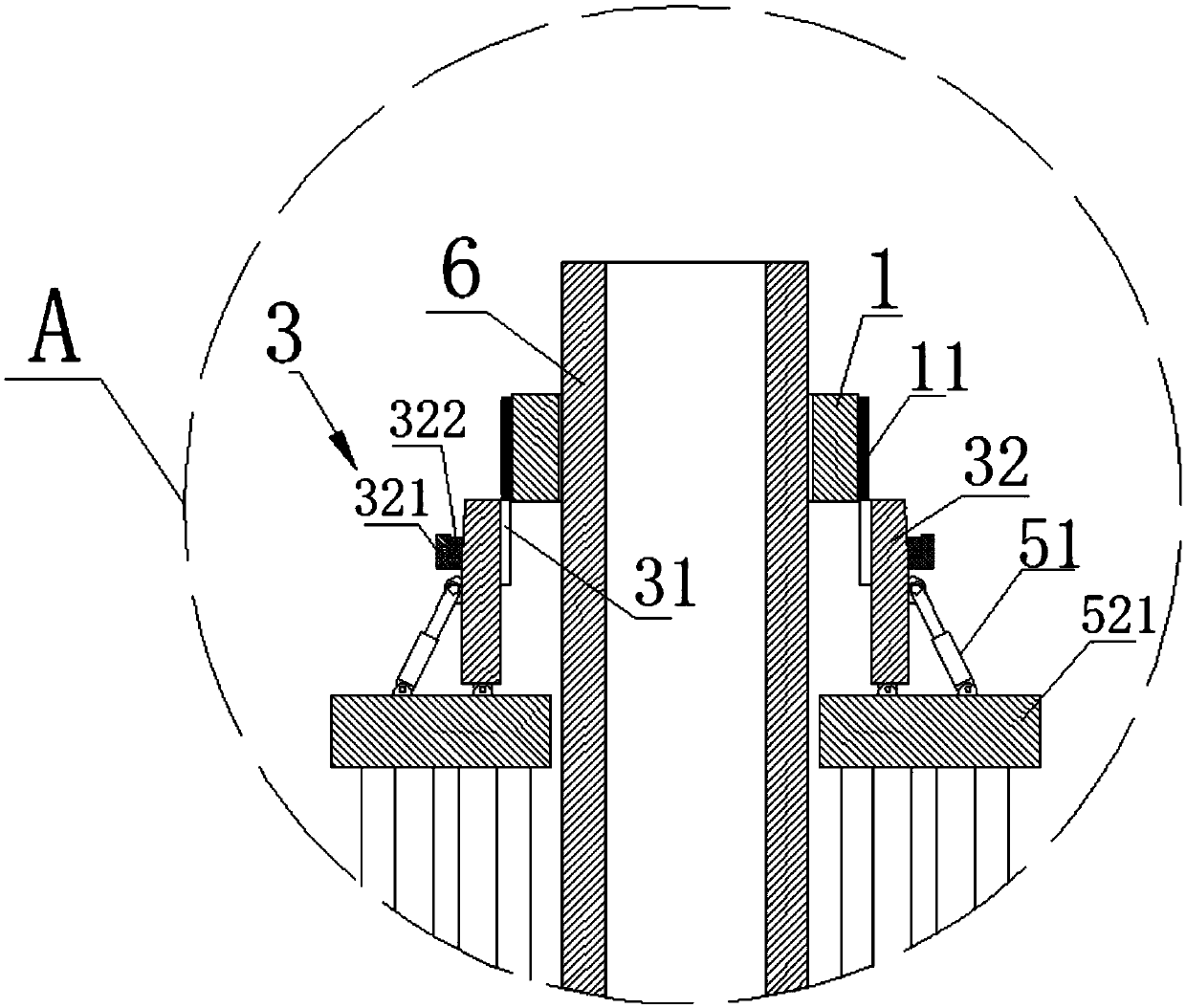 Auxiliary piling device and auxiliary piling method for concrete pile body