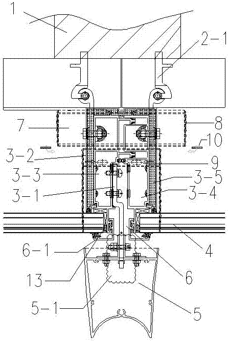 Fireproof joint structure of tower curtain wall floor plate