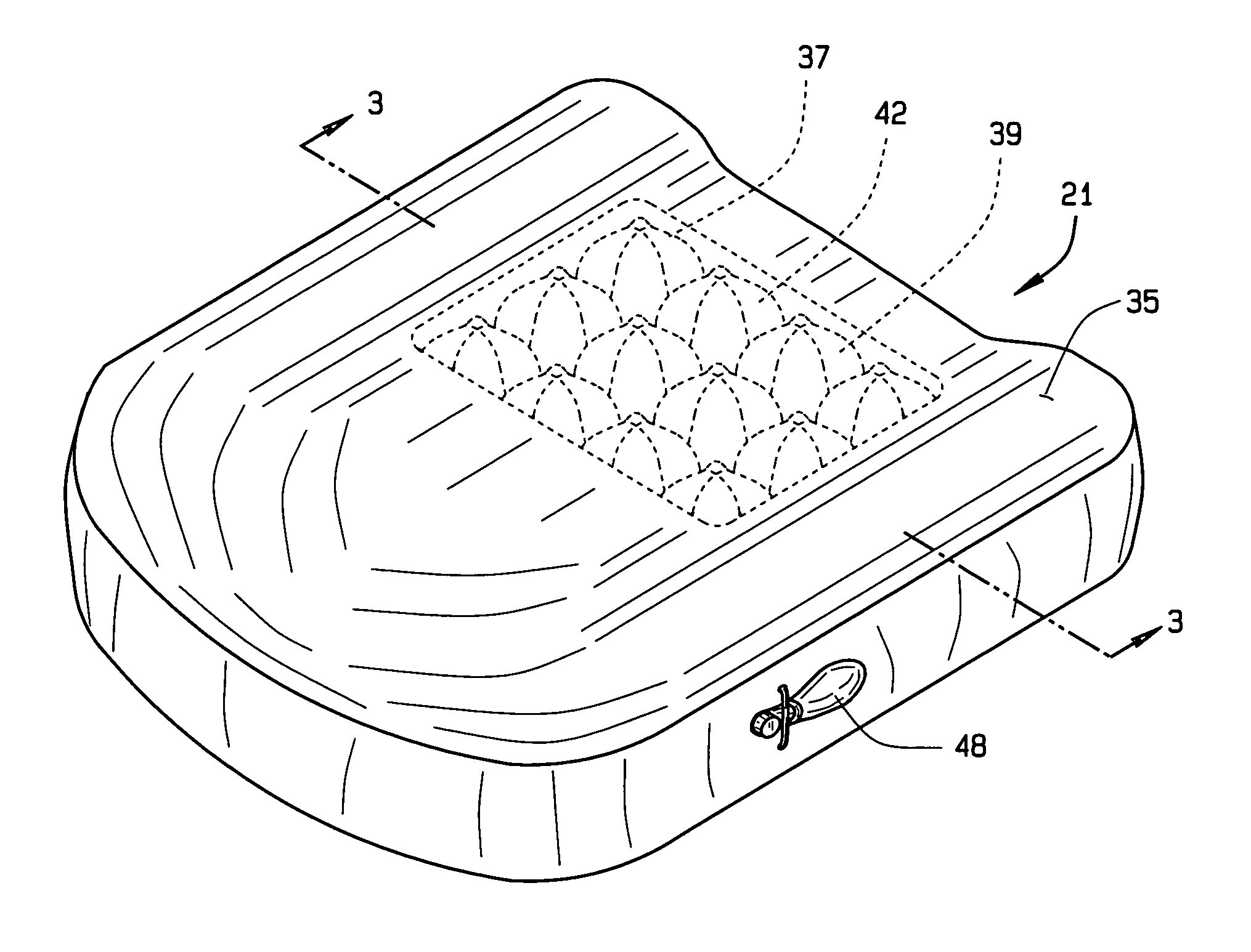 Chair with inflatable cellular insert