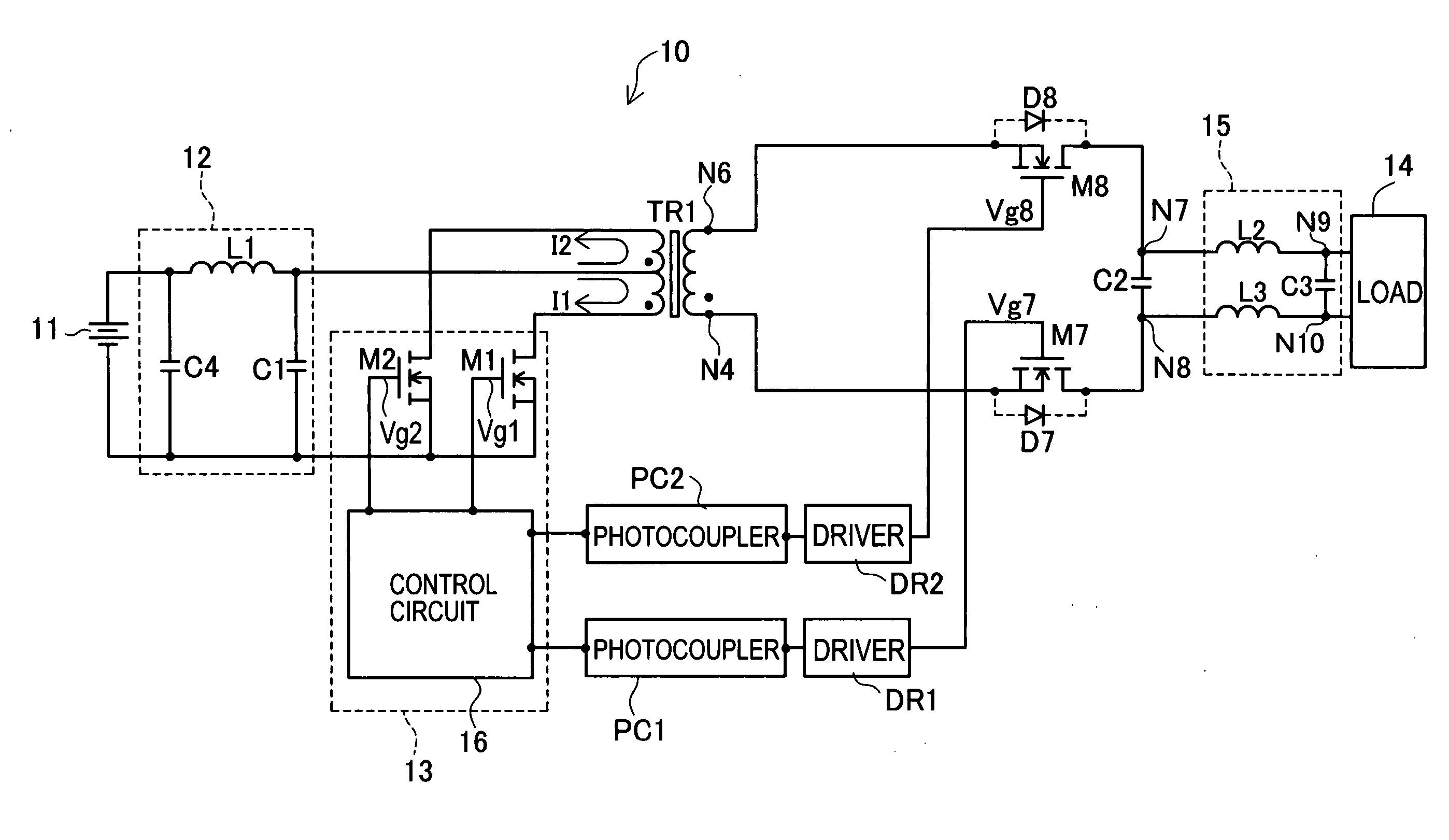 DC/AC converter circuit and DC/AC conversion method