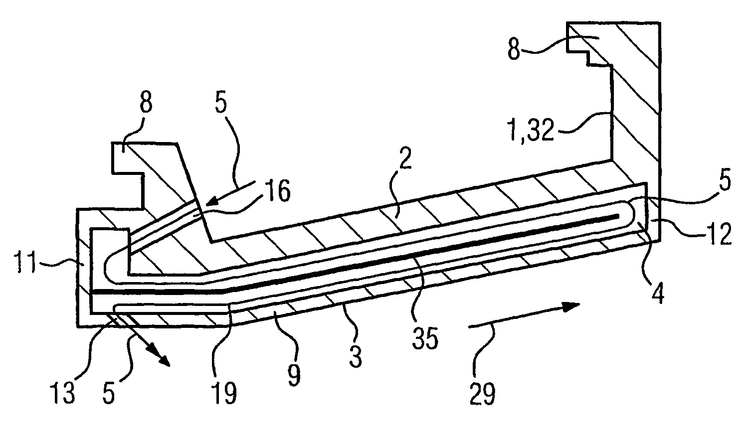 Coolable segment for a turbomachine and combustion turbine