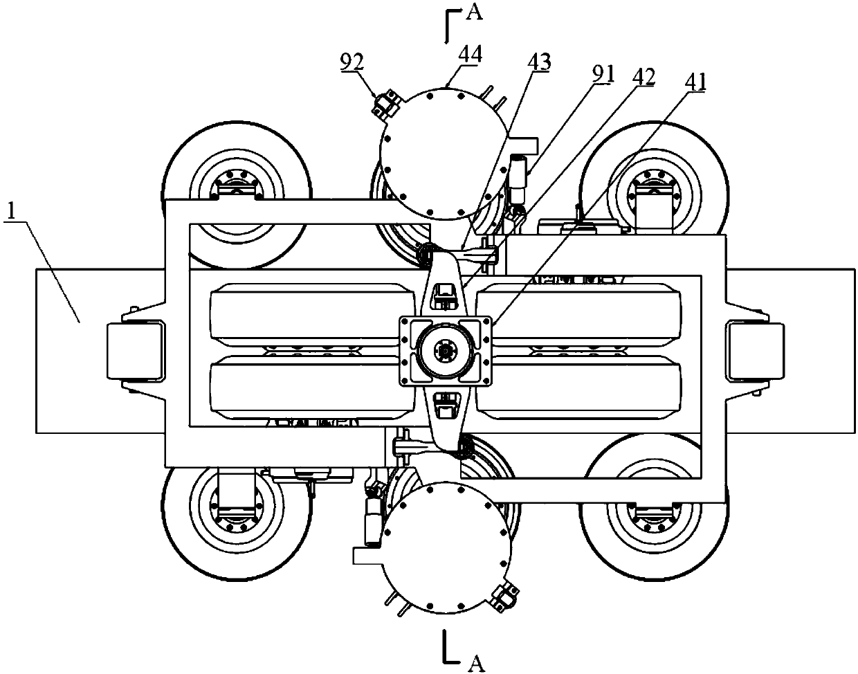 Straddle typemonorail train and double-shaft bogie thereof