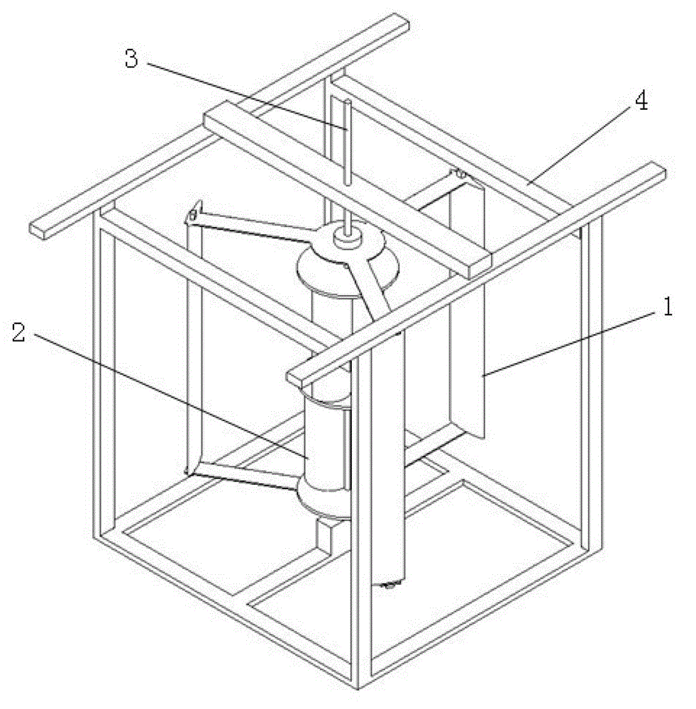 Combined tidal current energy vertical shaft water turbine