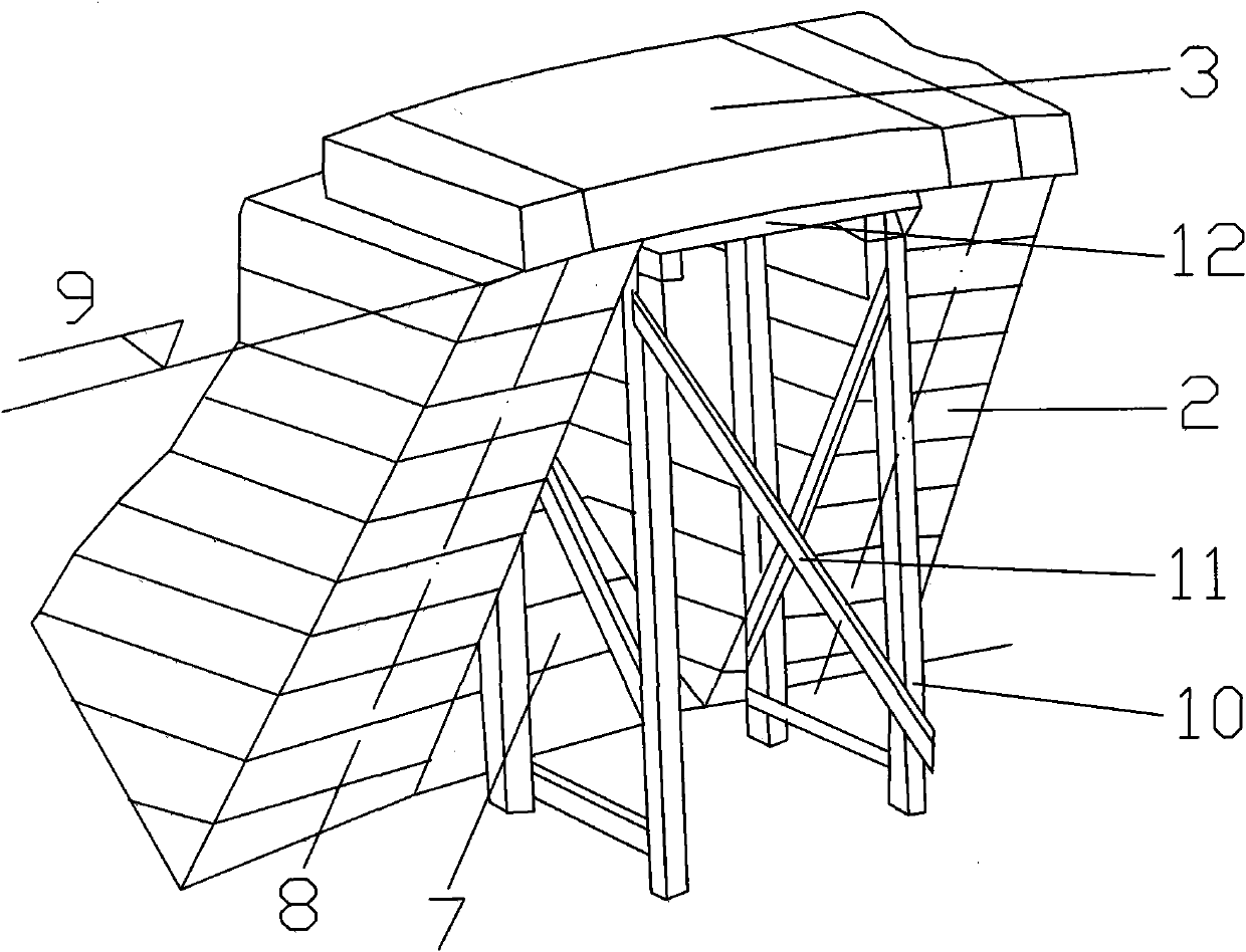 Novel method for building slope air course of coke dry quenching furnace