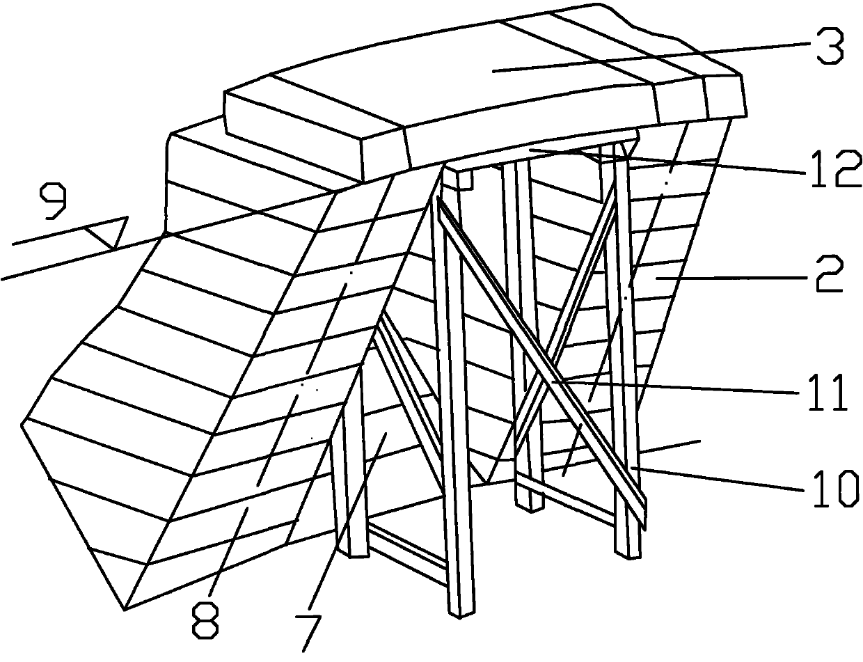 Novel method for building slope air course of coke dry quenching furnace