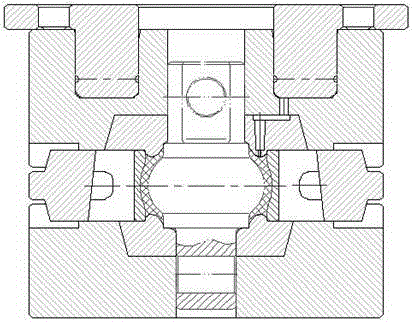 Spherical hinge die and die opening method thereof