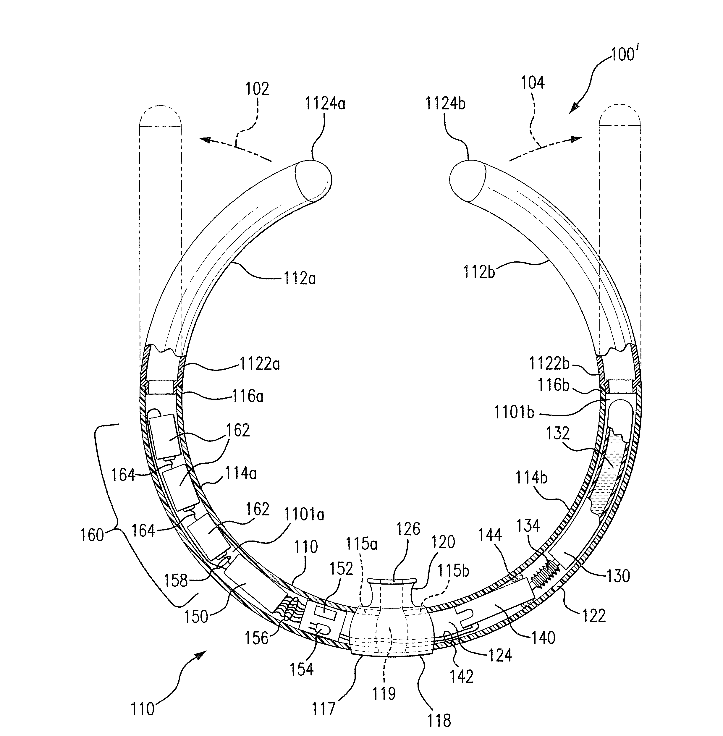 Wearable electronic simulated smoking device