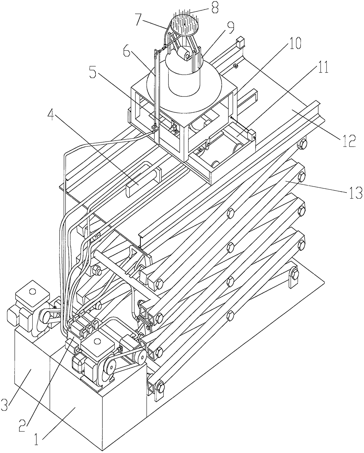 An intelligent high-altitude street lamp cleaning machine