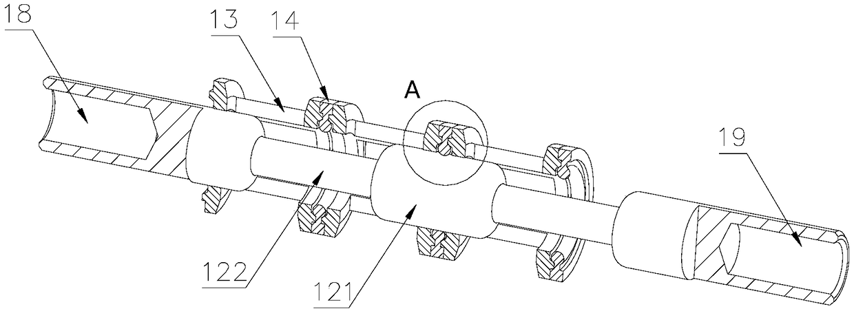 Reversing sealing device of low-temperature-resistant combined ring spacer sleeve valve rod forming valve