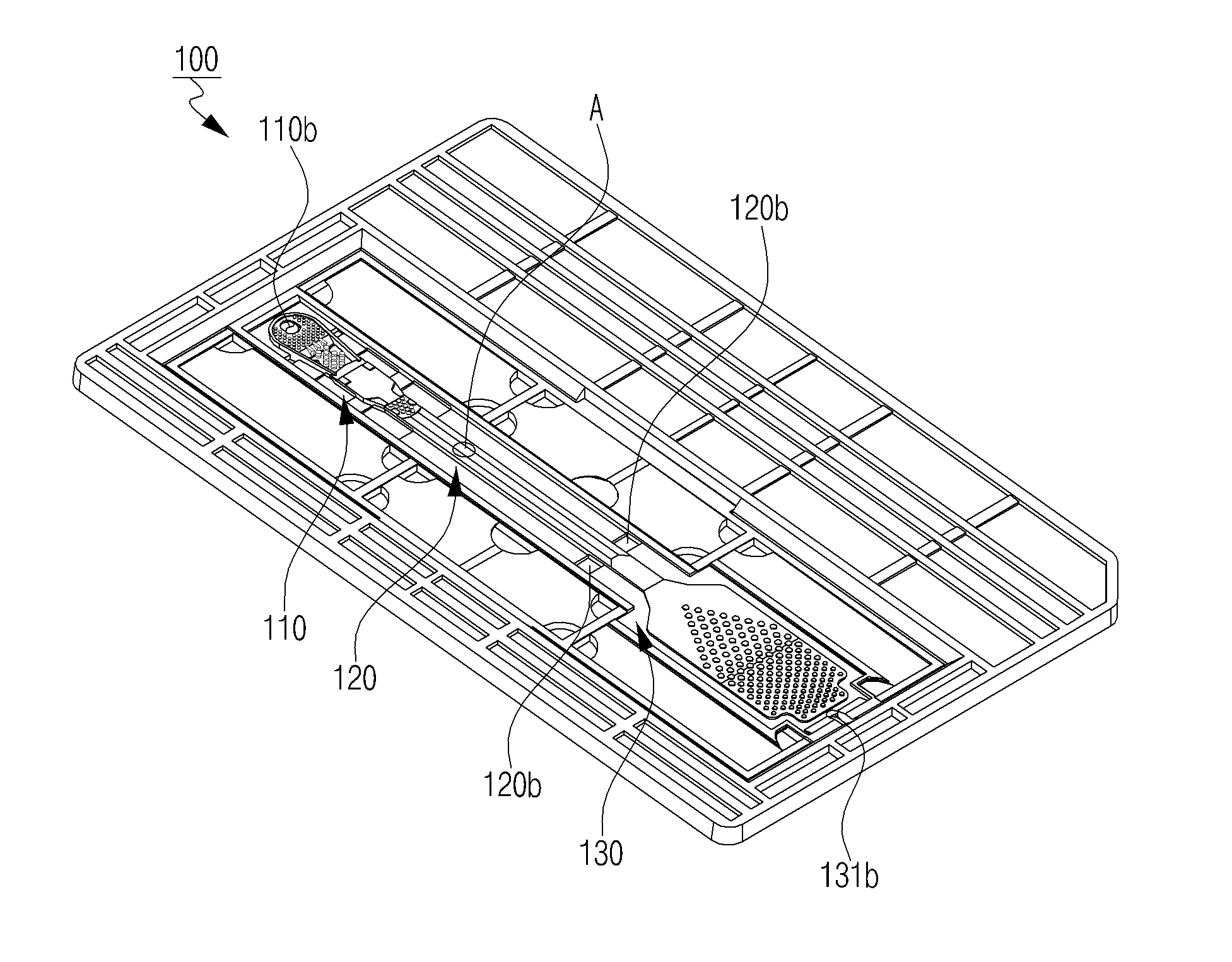 Chip for analyzing fluids being moved without an outside power source