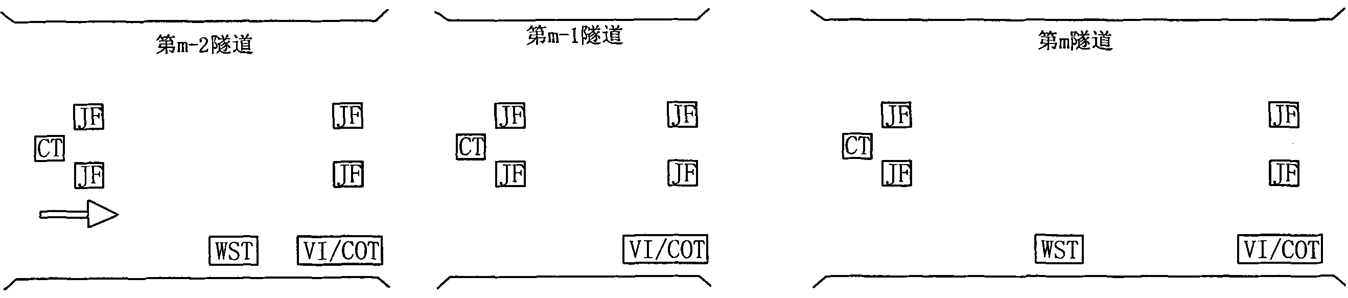 Express highway section multi- tunnel gathering type intelligent aeration control method