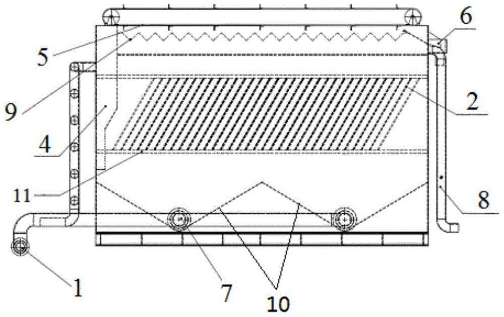 Electric flocculation device with inclined plate electrodes