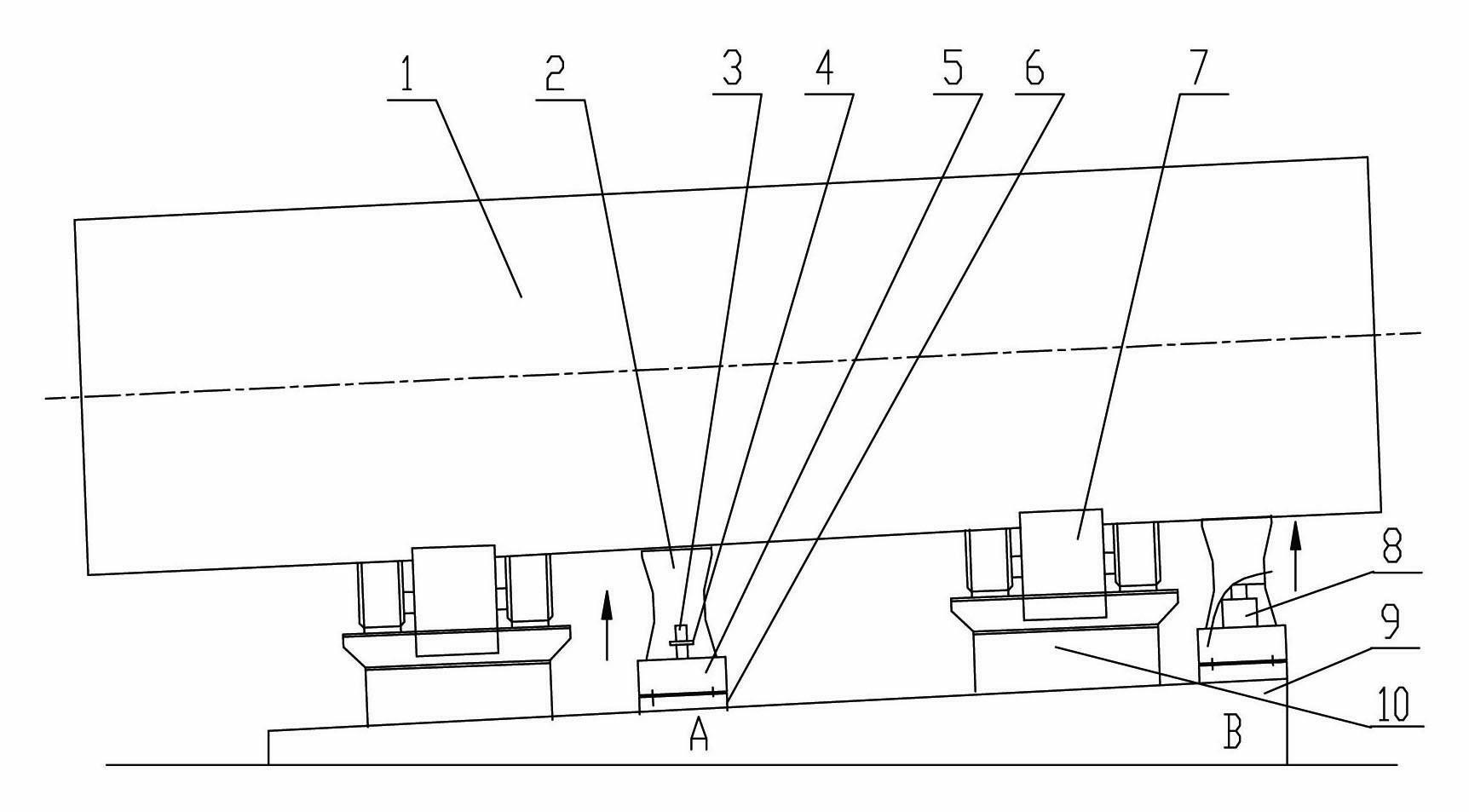 Assembly and disassembly device and method for support roller of drum mixer