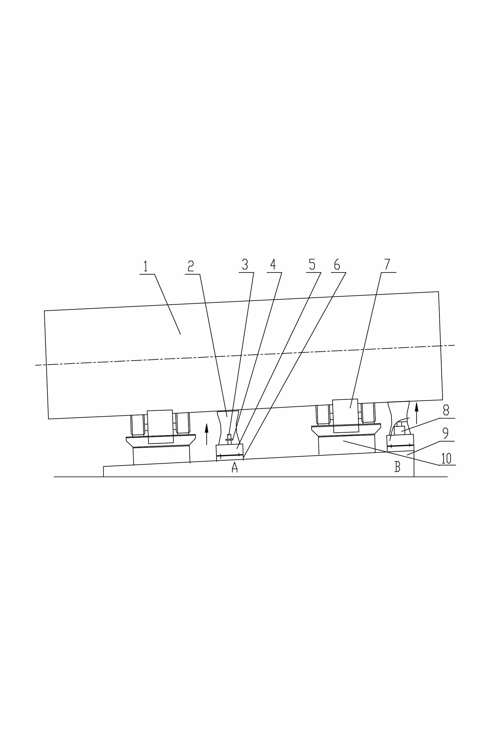 Assembly and disassembly device and method for support roller of drum mixer