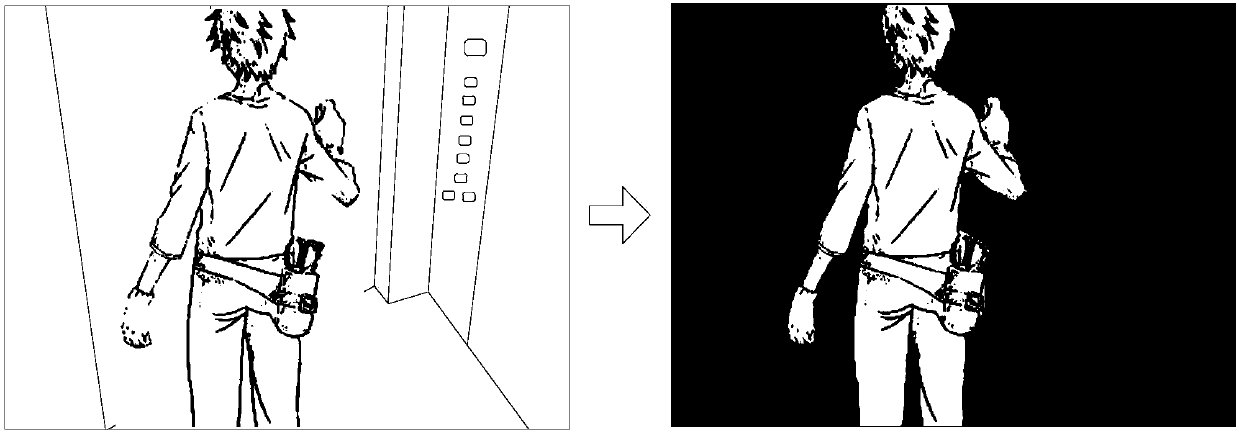 Method for detecting ground-falling behavior of passenger in elevator car