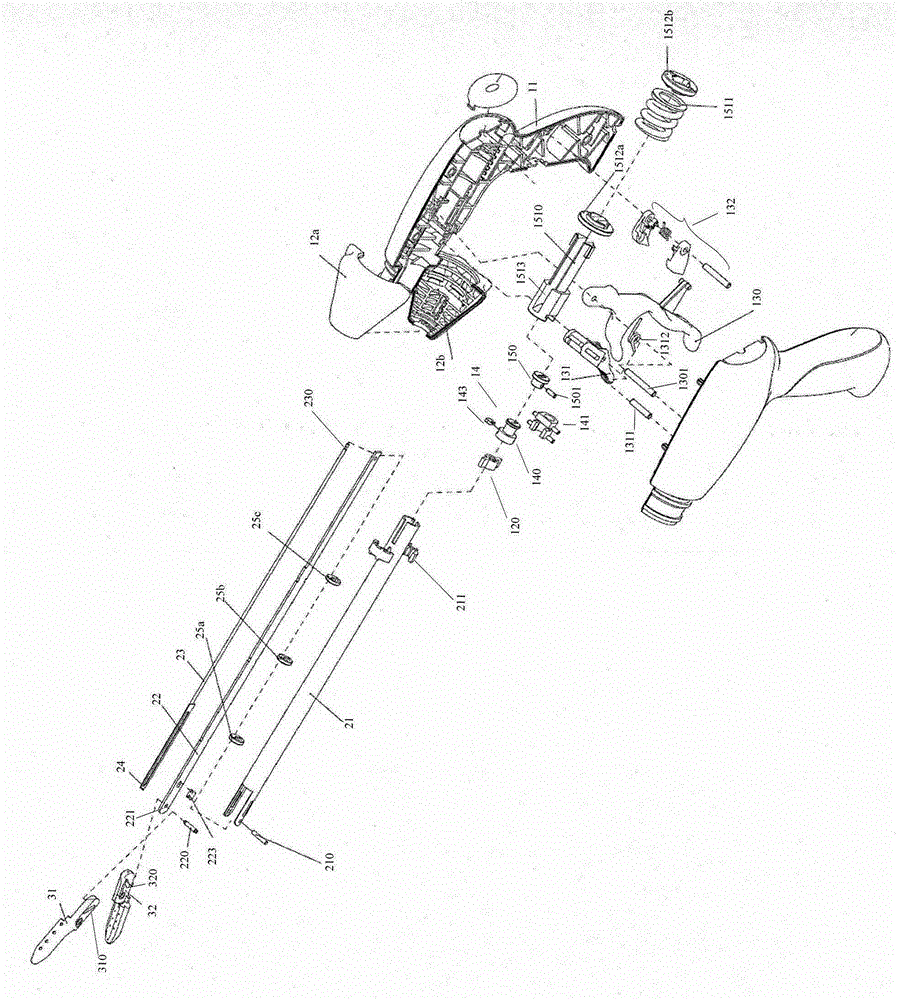 High-frequency electric surgical operating instrument and driving device thereof