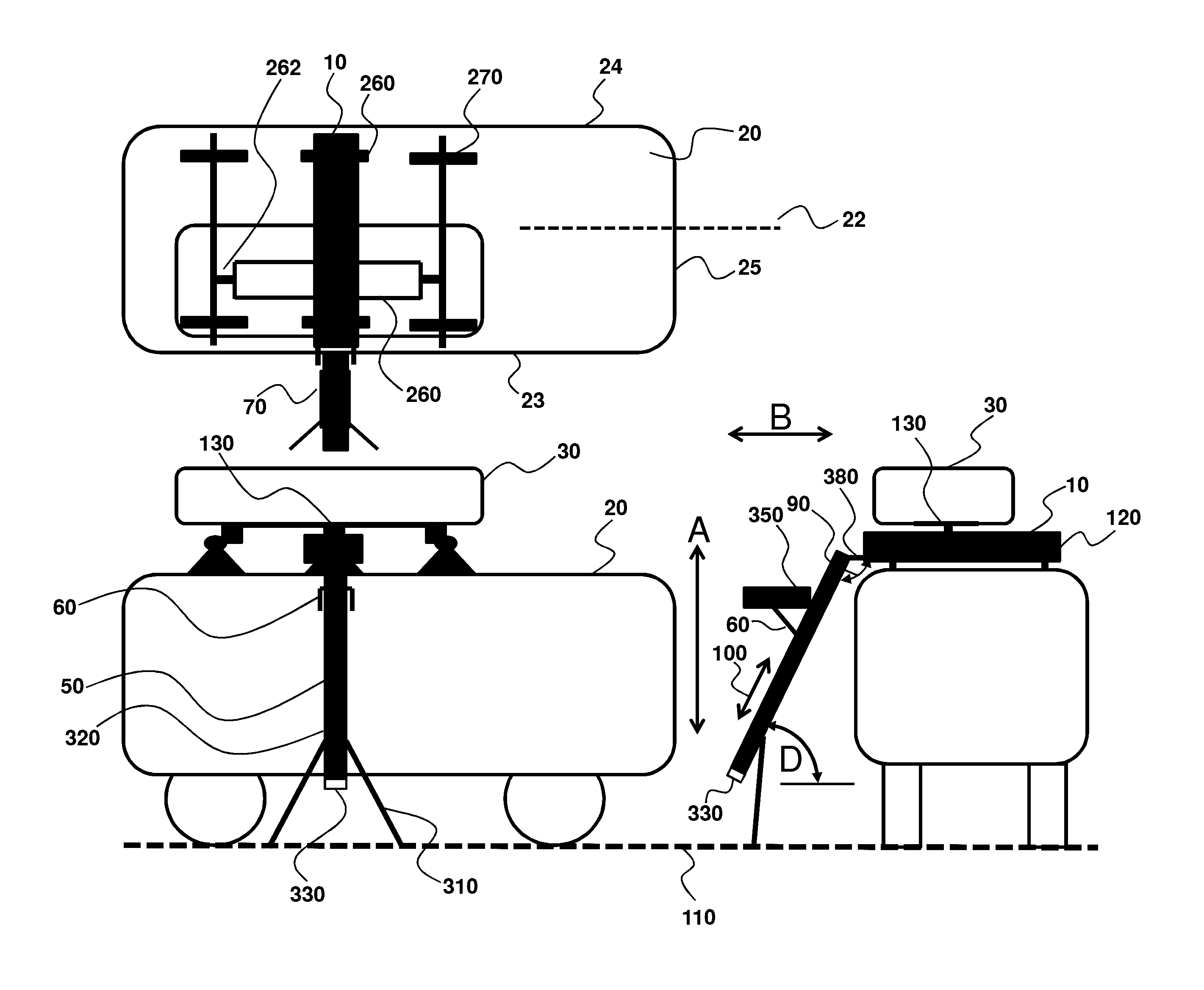 Powered cargo rack for tall vehicles