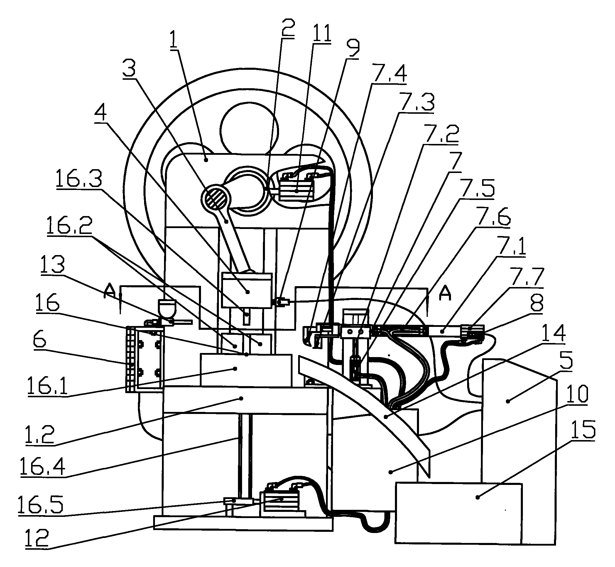 Automatic production device in valve pressure forging process