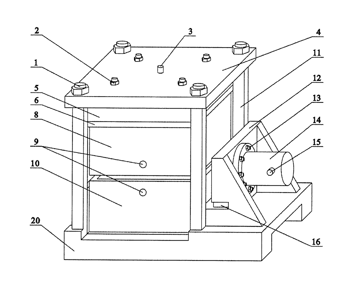 Integrated style shear apparatus for rock structural plane and a shear experimental method for rock structural plane