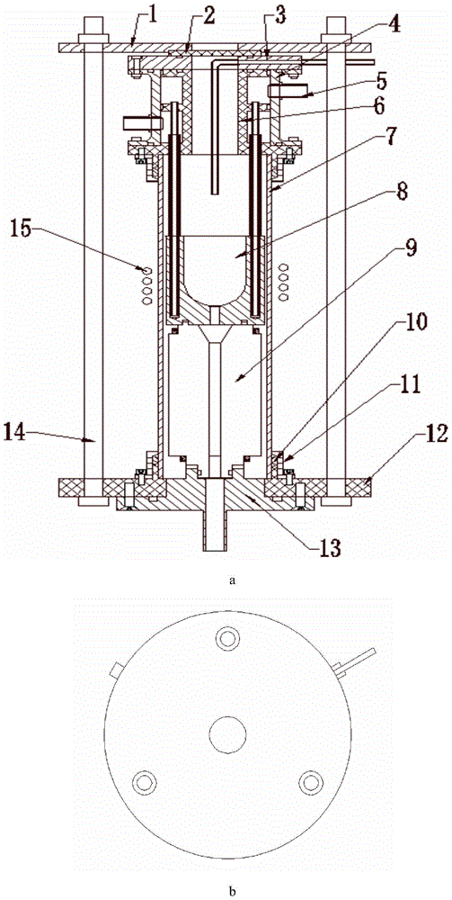 Melting and casting method and casting device for titanium-based amorphous composite material