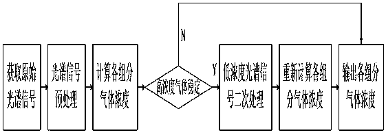 The processing method of the gas concentration signal in Raman Gas Analyzer