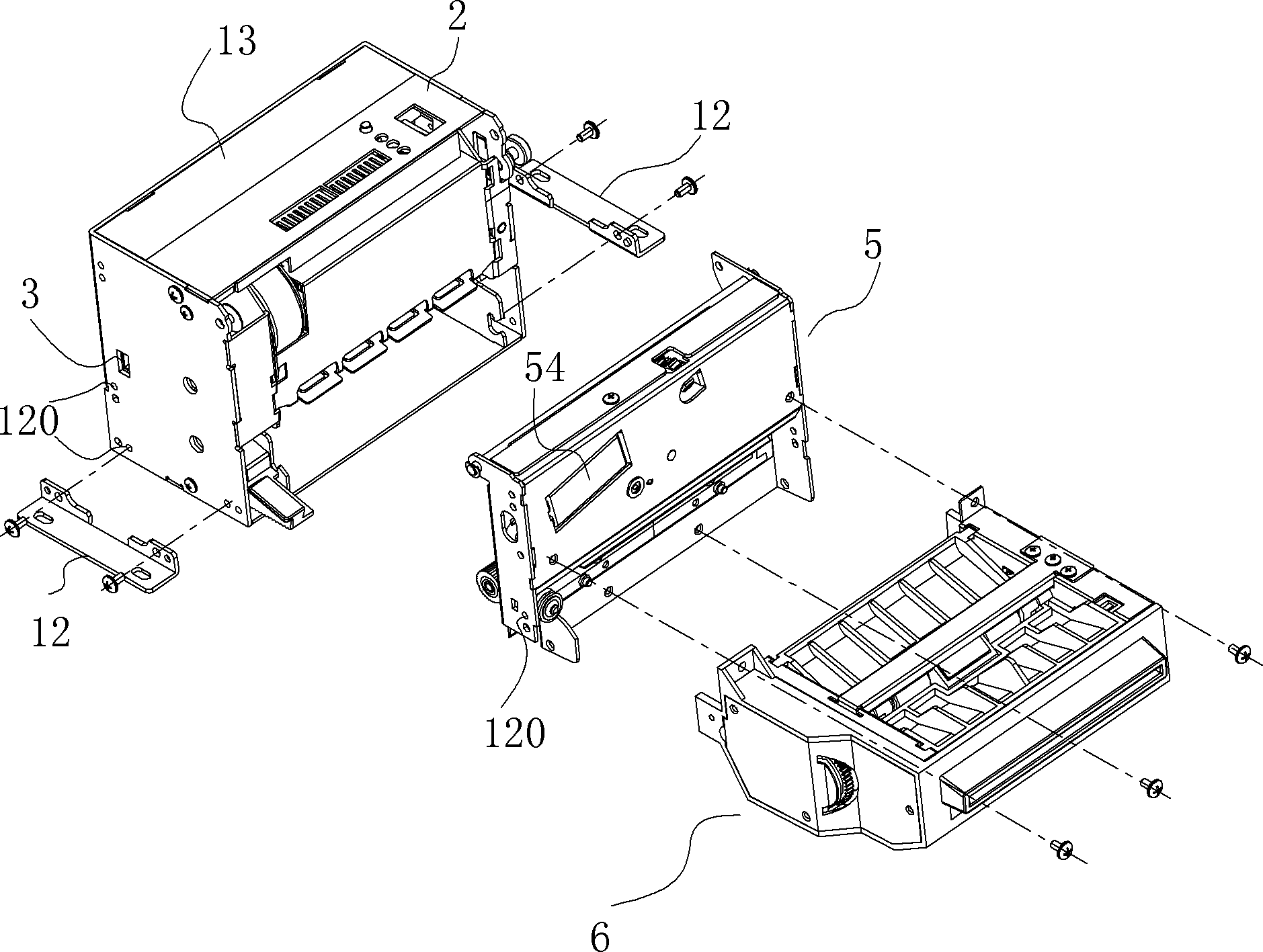 Scissors type integral cutter structure and printing device