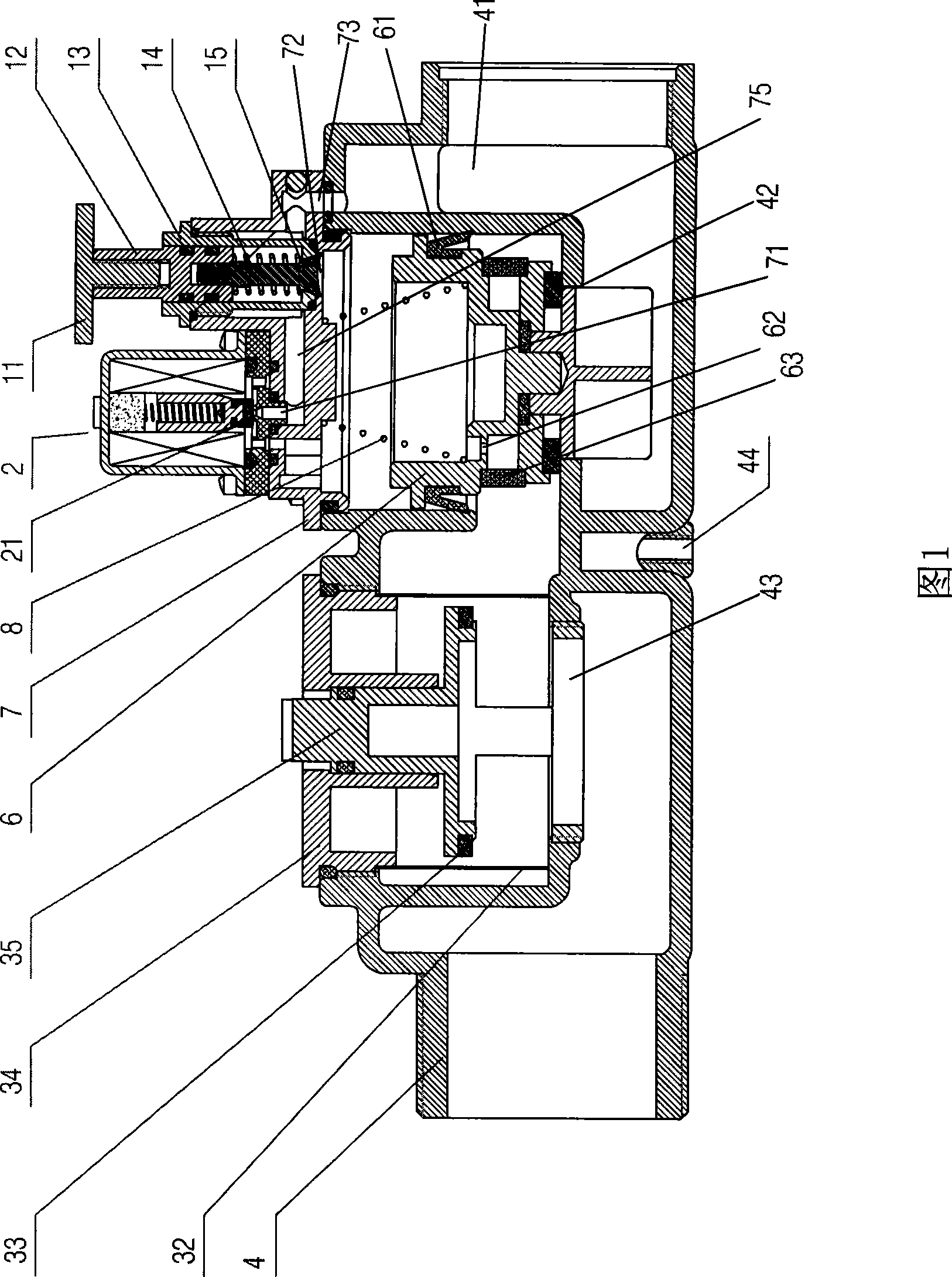 Guide electromagnetic valve with hand push button