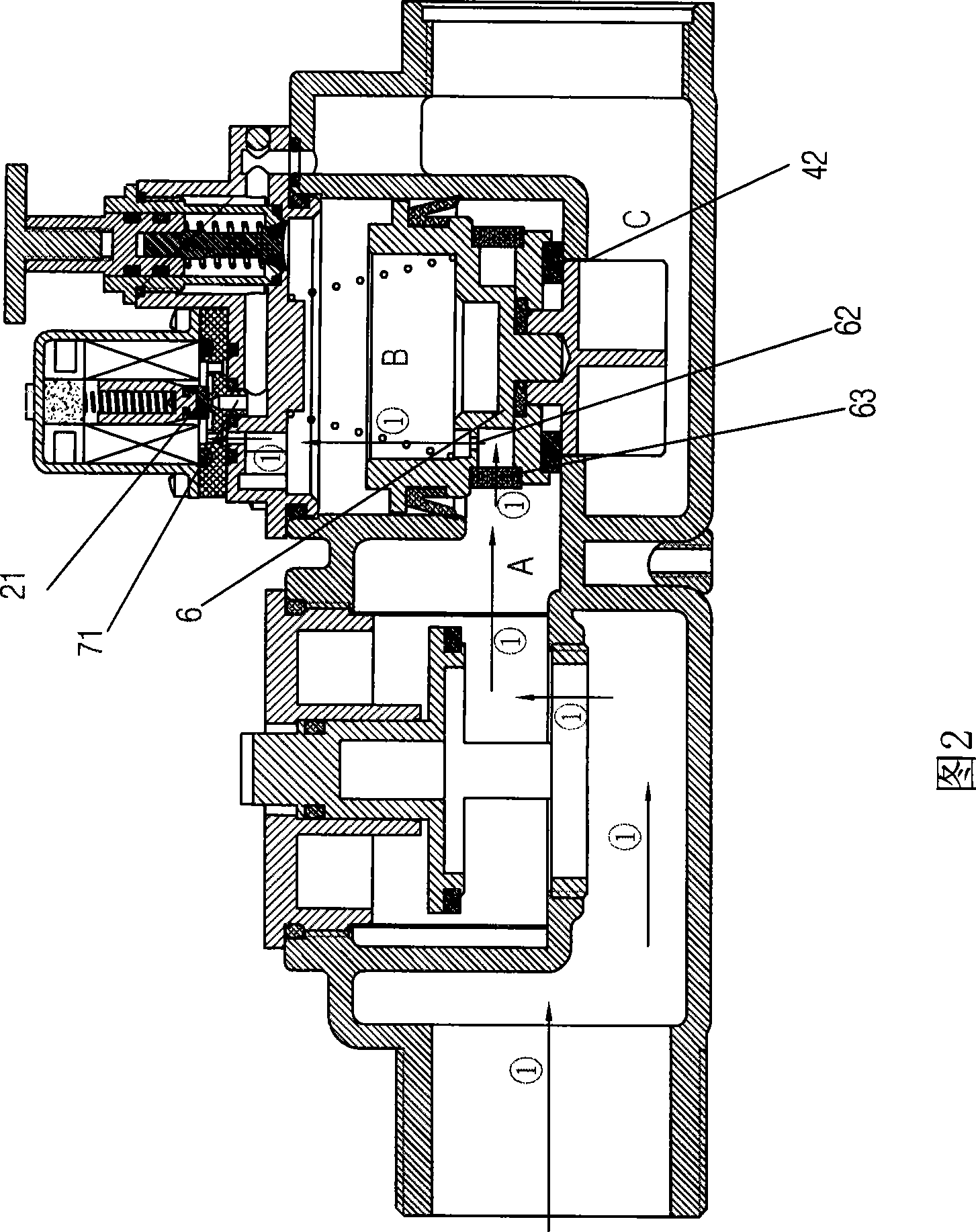 Guide electromagnetic valve with hand push button