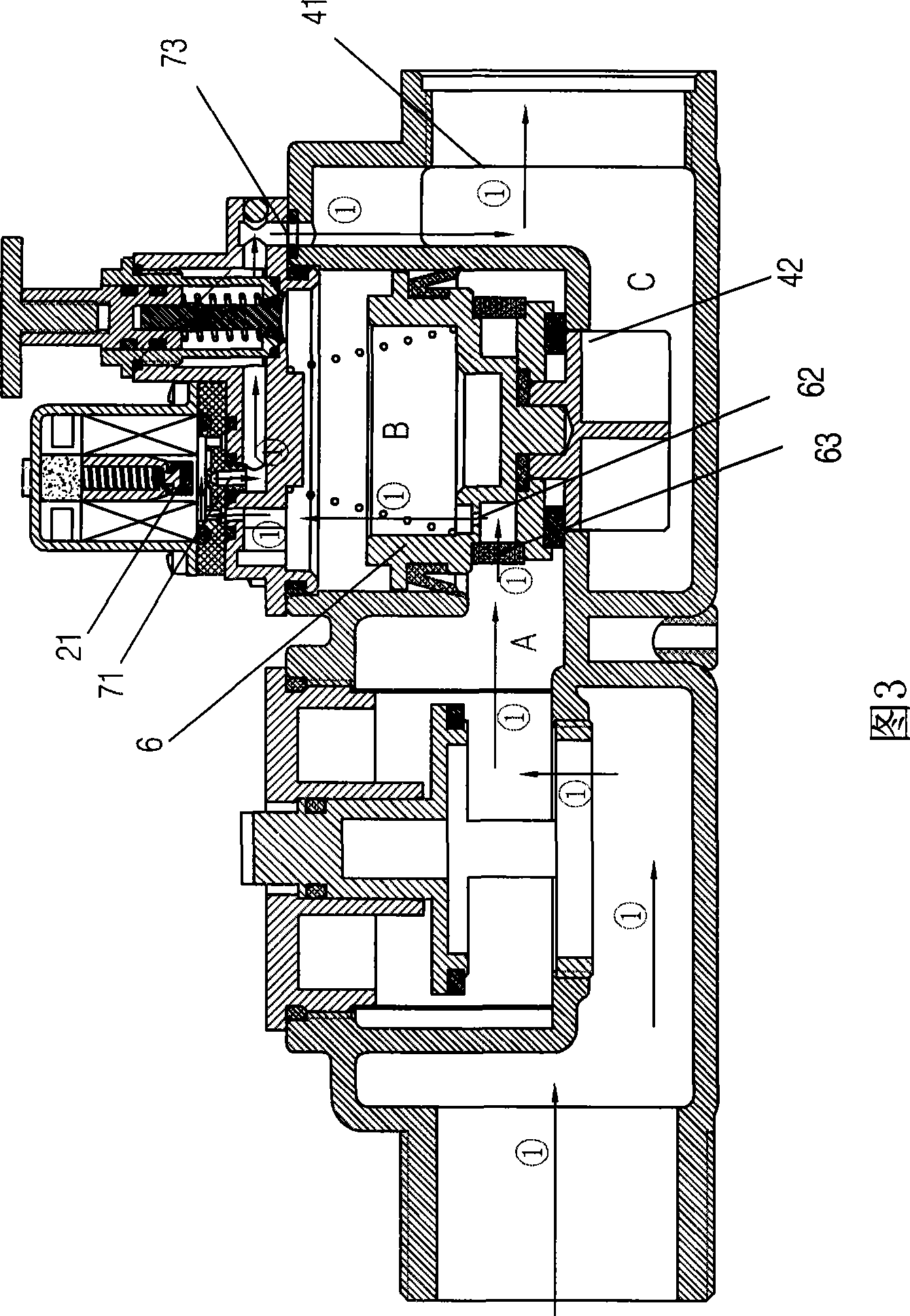 Guide electromagnetic valve with hand push button