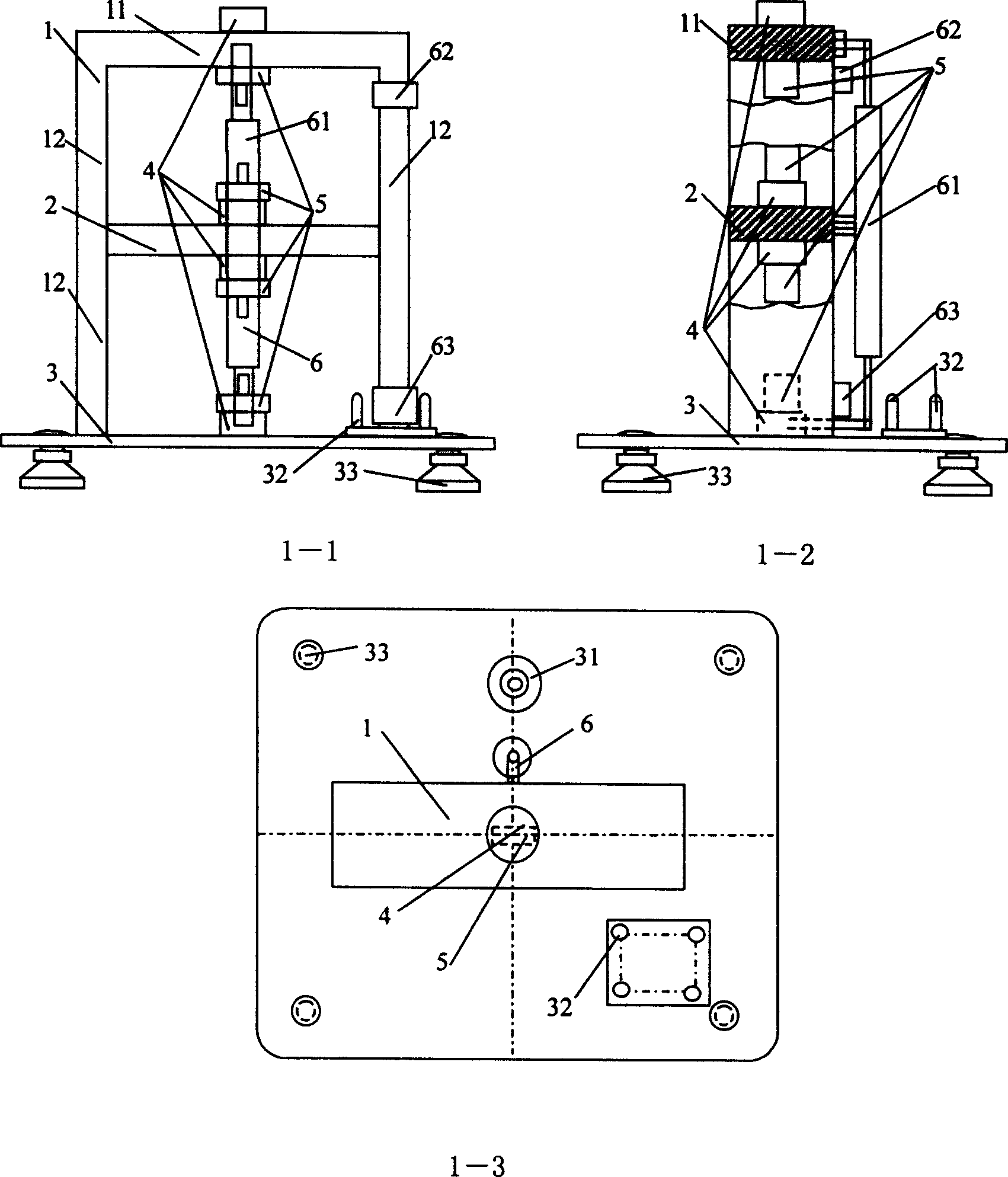 Combined measuring method and device for stretching, compressing, bursting and prick-cut