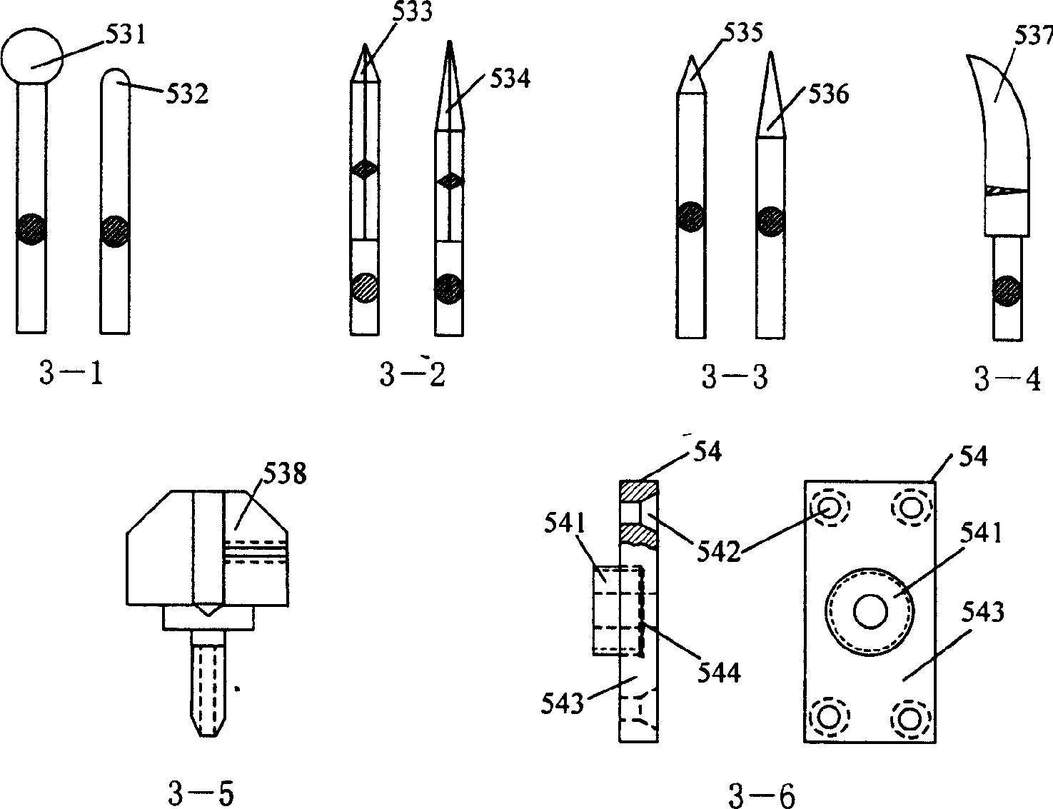 Combined measuring method and device for stretching, compressing, bursting and prick-cut