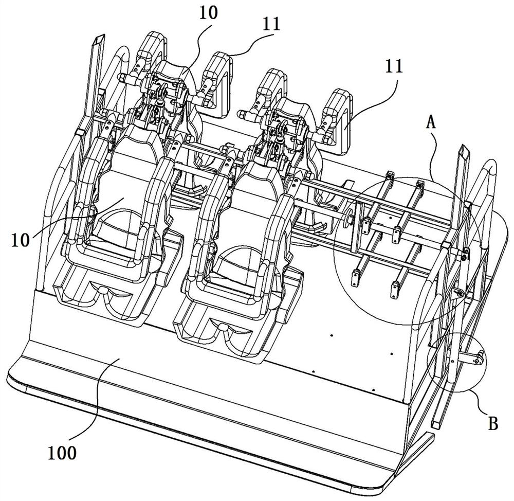 A shoulder pressing locking mechanism for amusement equipment