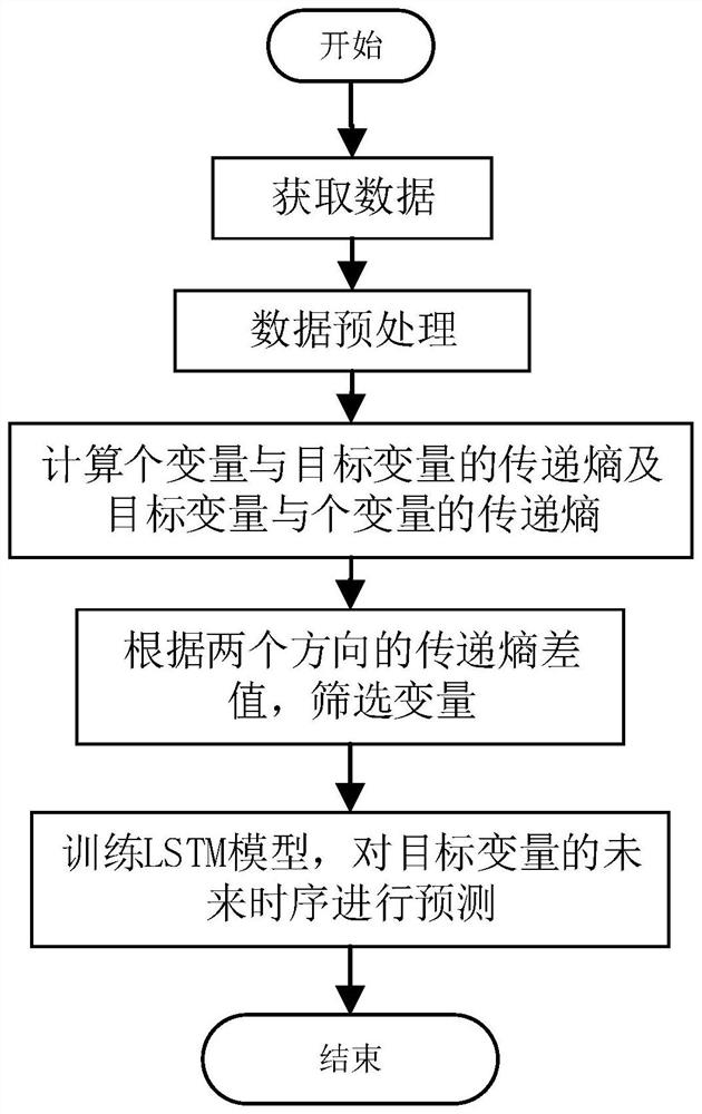 TE process time sequence prediction method based on transfer entropy and long short-term memory network