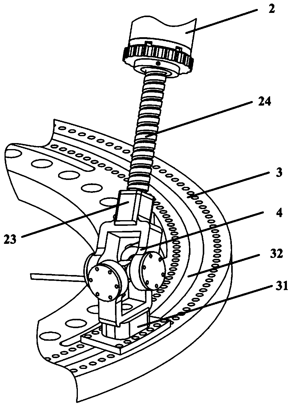 Three-branched chain parallel external fixation device adopting annular adjustment