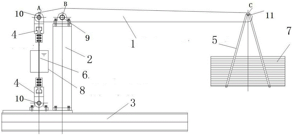 Tension force applying device for steel wire with small diameter